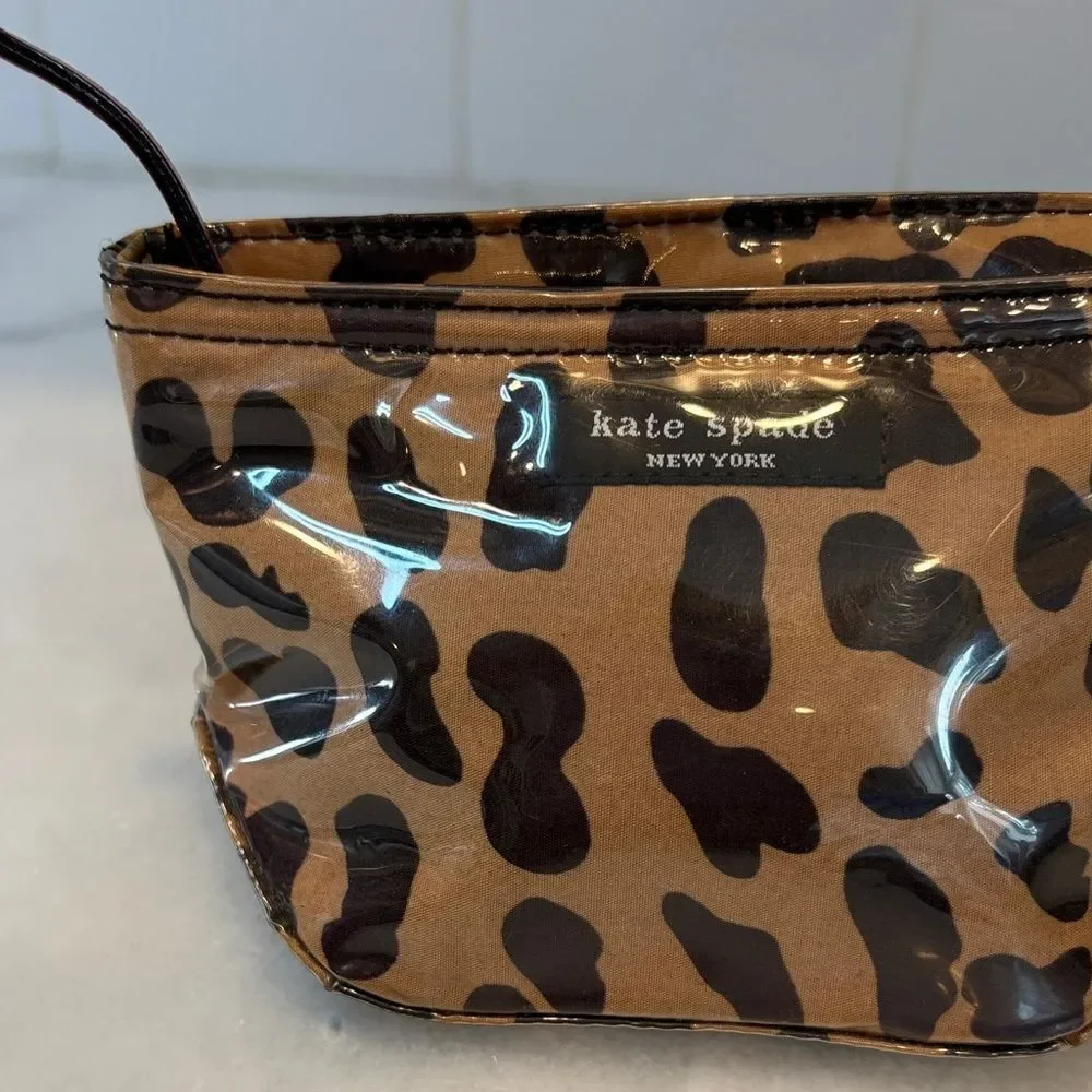Kate Spade Travel Bag Ocelot Leopard Cheetah Animal Print Cosmetic Case Pouch